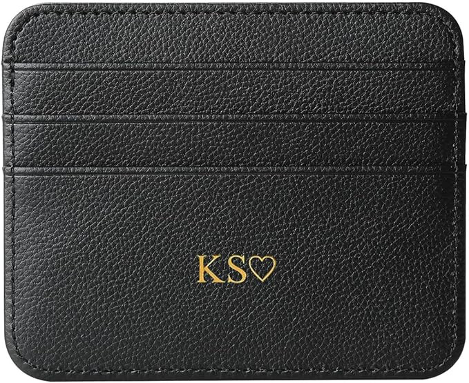 Personalisa Gold Silver Initial letters Credit Card Holder Wallet, PU Leather Ultra Slim Wallet, ... | Amazon (US)
