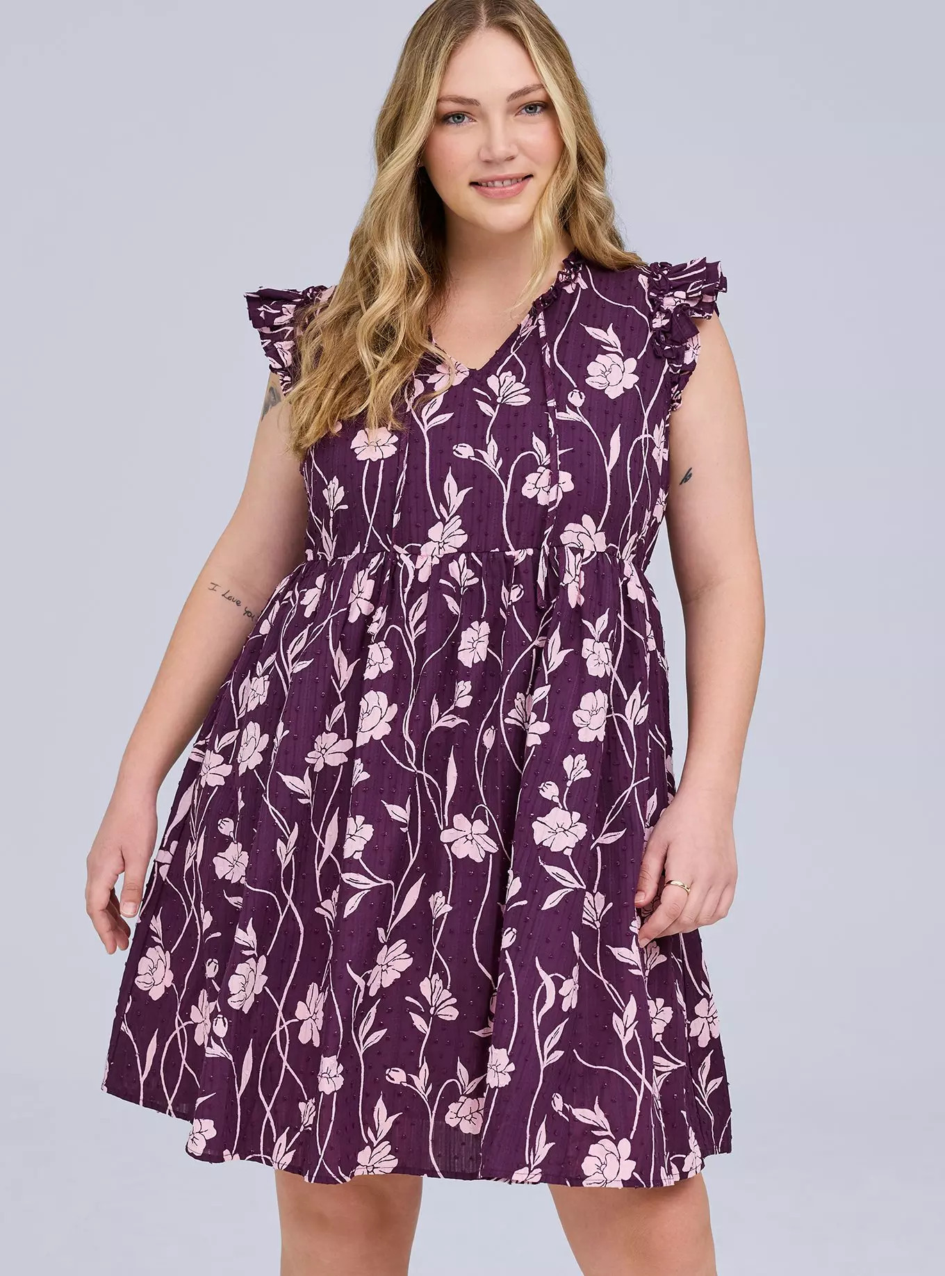 Belle Isle Flutter Sleeve V-Neck Dress | Torrid (US & Canada)
