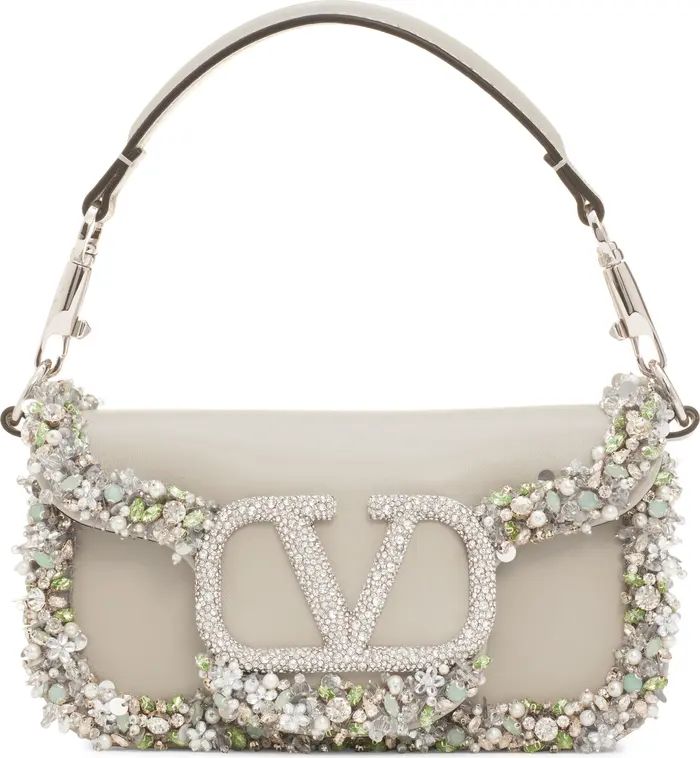 Valentino Garavani Small Jeweled Locò Leather Shoulder Bag | Nordstrom | Nordstrom