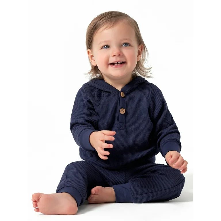 Modern Moments by Gerber Baby Boy Waffle Hoodie & Pant Outfit Set, 2-Piece, Sizes 0/3-24 Months -... | Walmart (US)