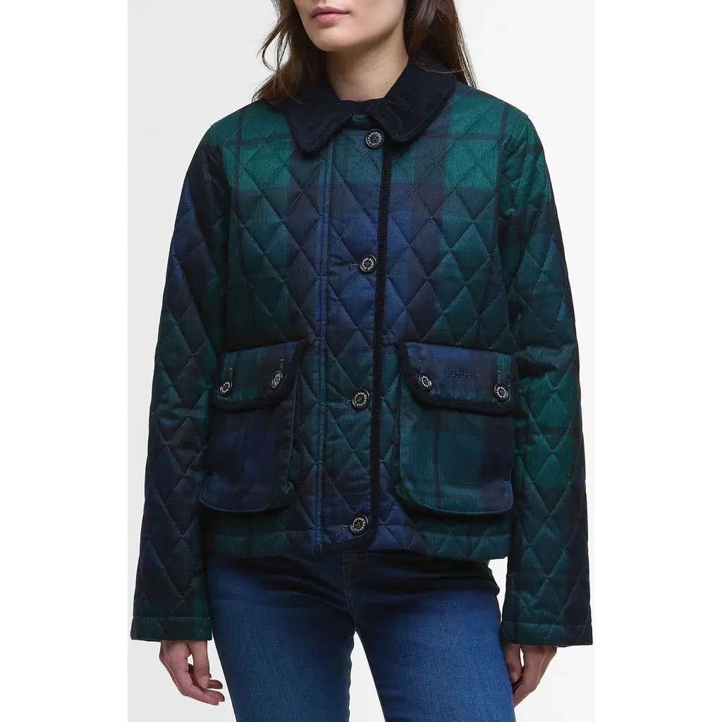 Barbour Louden Tartan Quilted Jacket in Blackwatch Tartan at Nordstrom, Size 10 Us | Nordstrom
