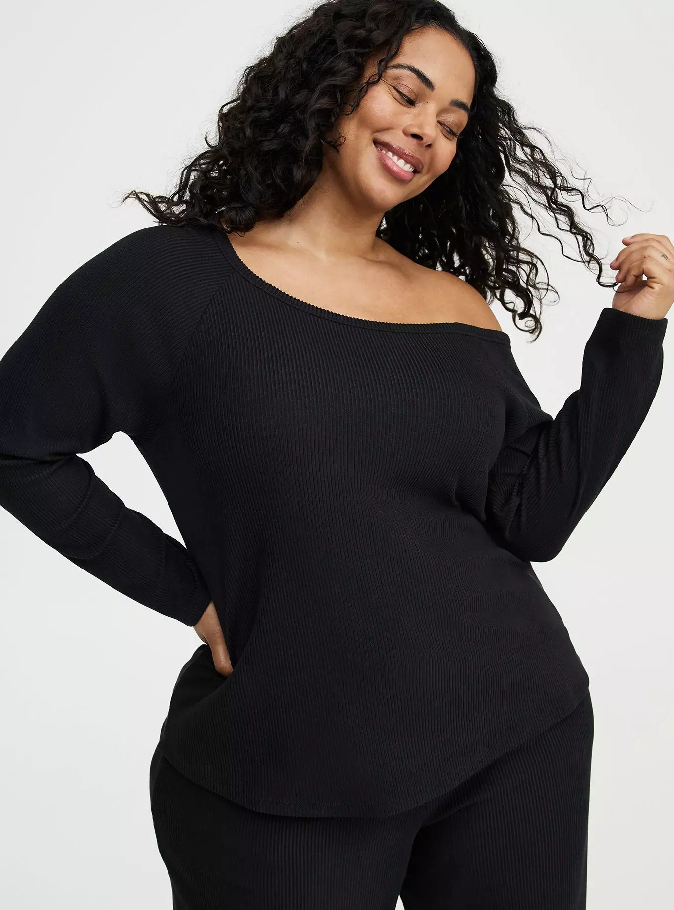 Rib Hacci Off-The-Shoulder Lounge Top | Torrid (US & Canada)