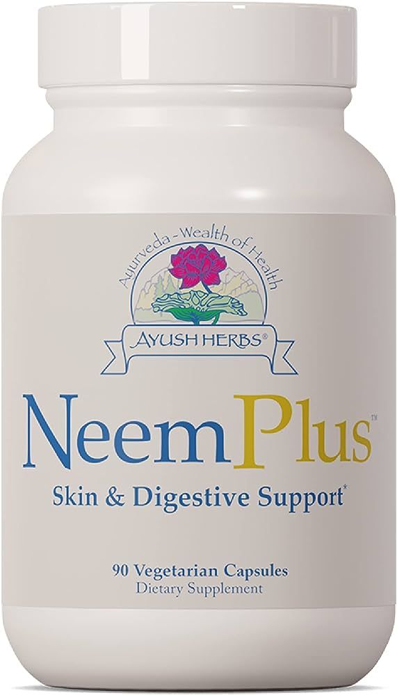 Ayush Herbs Neem Plus, Skin and Digestive-System Support, Natural Ayurvedic Herbal Supplement, 90... | Amazon (US)