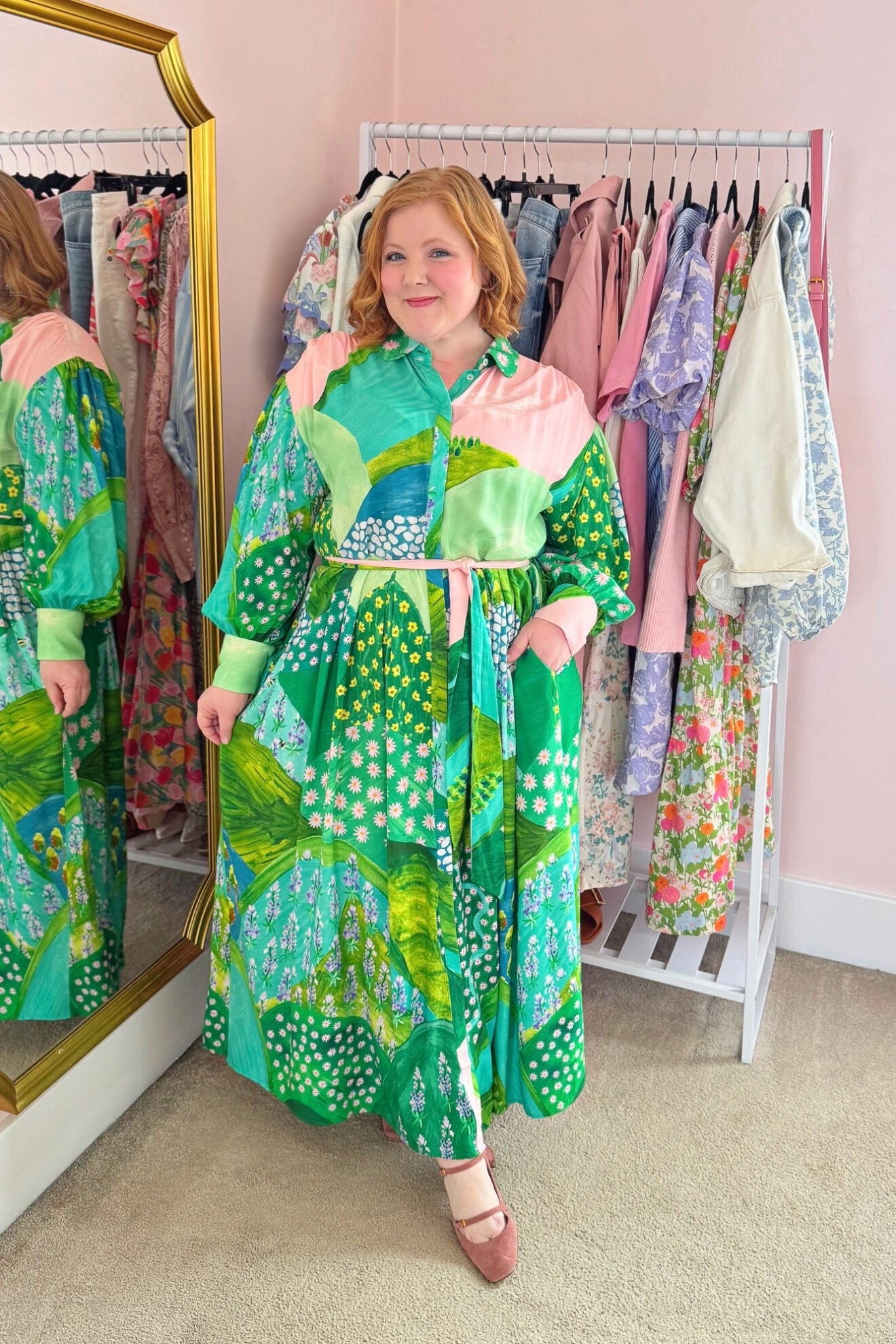 Country Print Balloon Sleeve Maxi Dress

This is the Country Print Balloon Sleeve Maxi Dress (sizes 12/14-32/34; $109.95) in the size 16/18. It has a more relaxed fit, but I’d still suggest going with your usual size. This is just one of Ulla Popken’s many new spring dresses, and many of the prints are just as gorgeous as this one. These soft pinks and greens are totally my colors, and I could see wearing this for Easter, spring showers and weddings, or even out and about on a weekend afternoon. The fabric is a smooth and soft viscose with no stretch. At 5’4″, it falls to the ankle on me. It’s a true shirtdress that buttons all the way up, and you can remove the sash belt or add your own for a different look. Use code WWWULLA to get this dress for just $72!

#LTKootd #LTKPlusSize #LTKMidsize