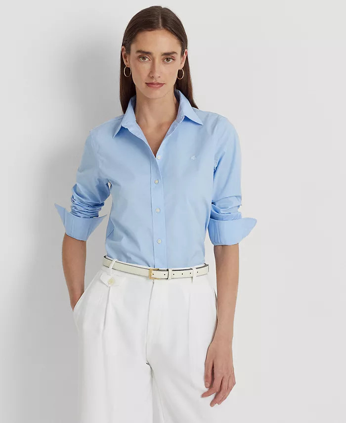 Lauren Ralph Lauren Non-Iron Straight-Fit Shirt, Regular & Petite - Macy's | Macys (US)