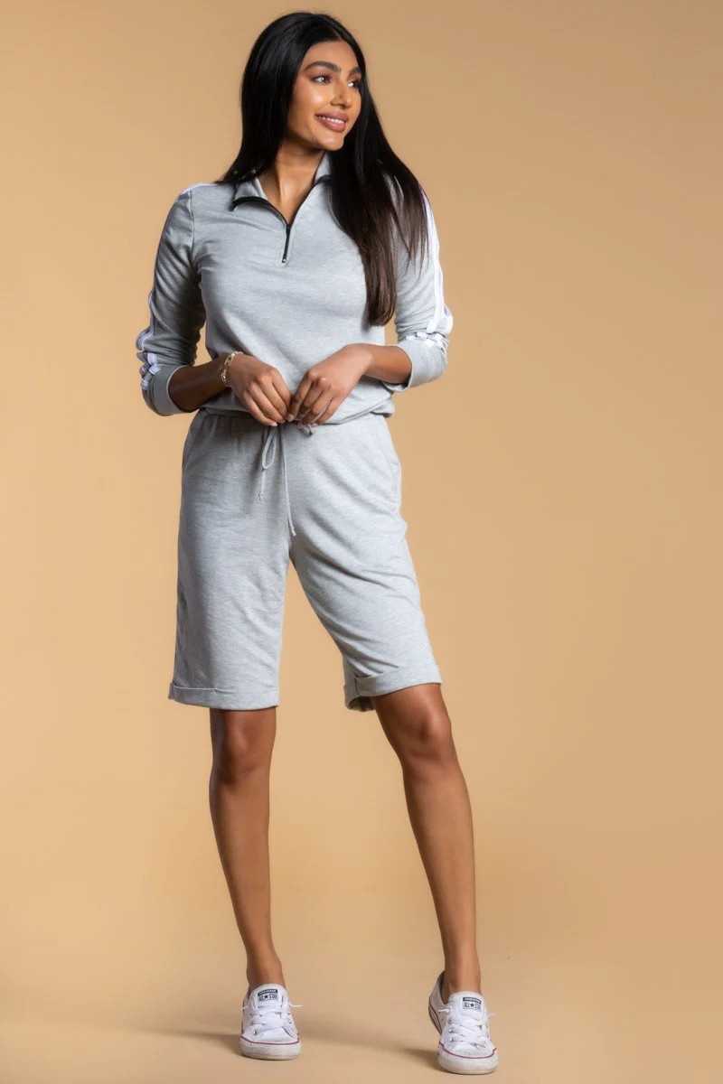 Sprinter Jacket & Sail Sweats Matching Set (Heather Gray) | Sexy Modest