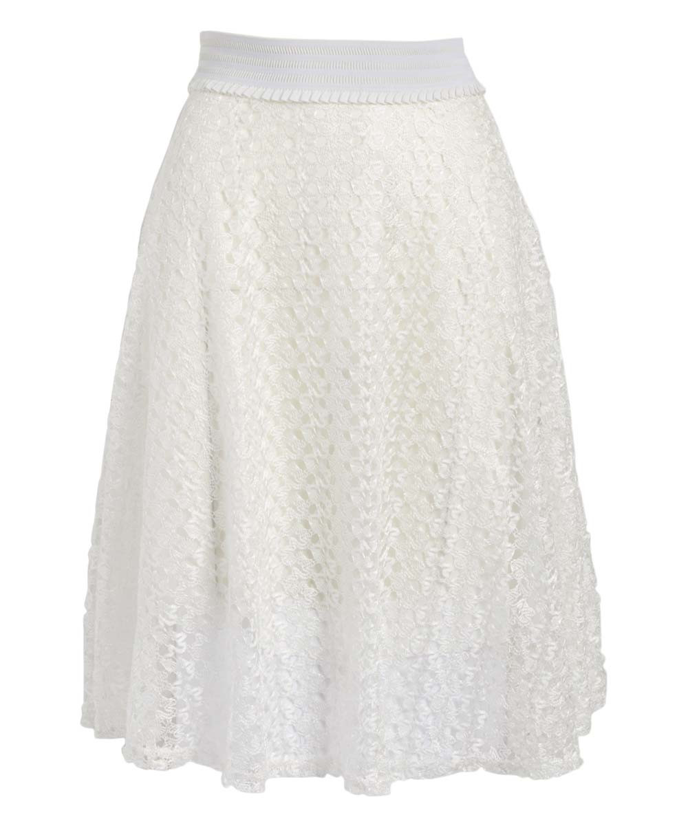 jon & anna Women's Casual Skirts White - White Lace A-Line Skirt - Women | Zulily