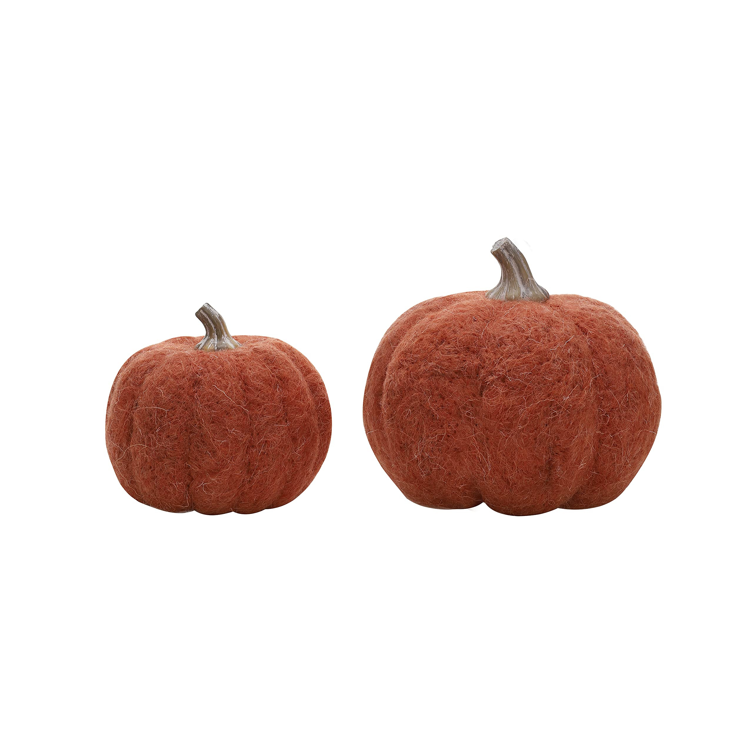 DN DECONATION Orange Pumpkin Decor, Fabric Pumpkin Set of 2, Faux Pumpkins as Table Centerpiece for  | Amazon (US)