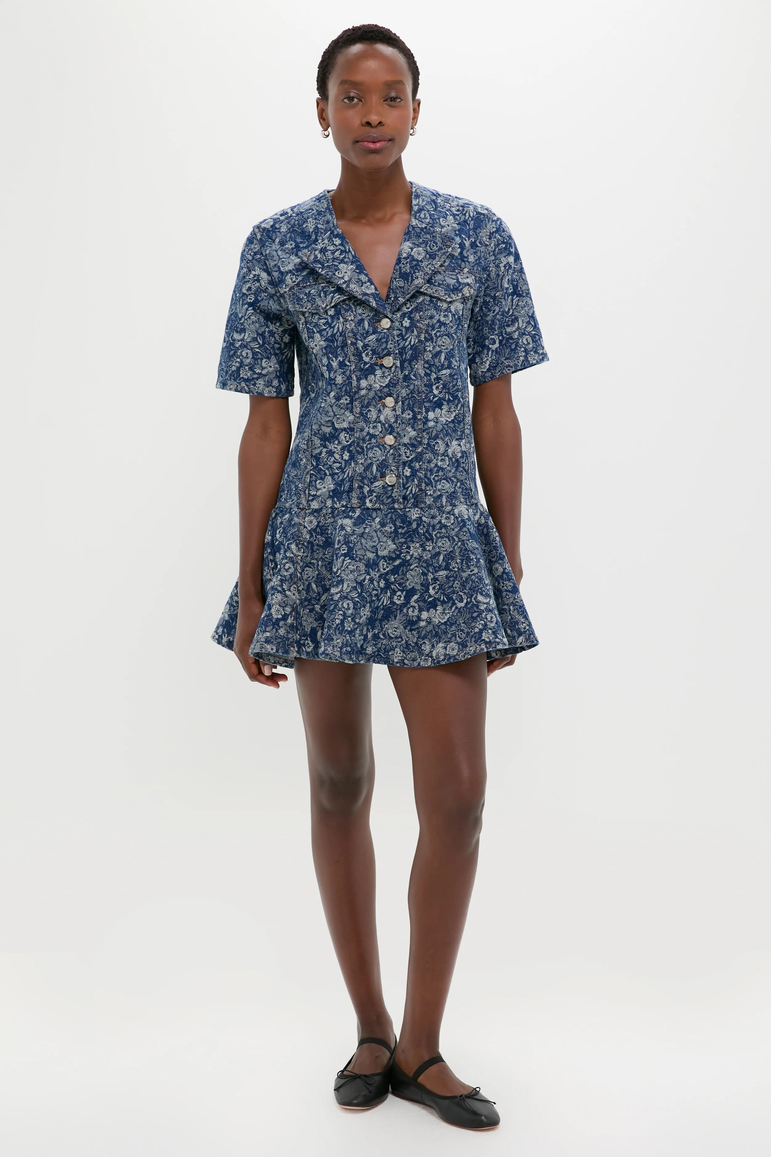 Mid Blue Stone Tapestry Denim Mini Dress | Tuckernuck (US)