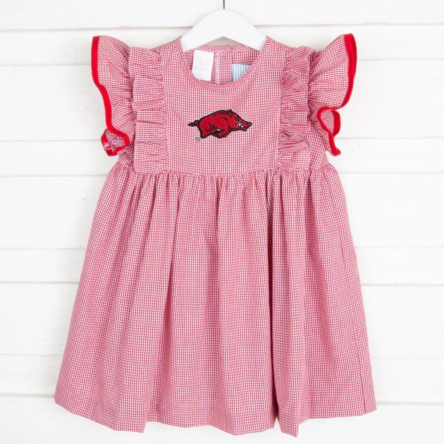 Arkansas Embroidered Dress Check | Classic Whimsy
