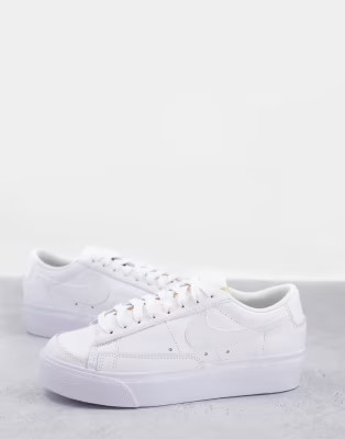 Nike Blazer Low Platform sneakers in triple white  | ASOS | ASOS (Global)