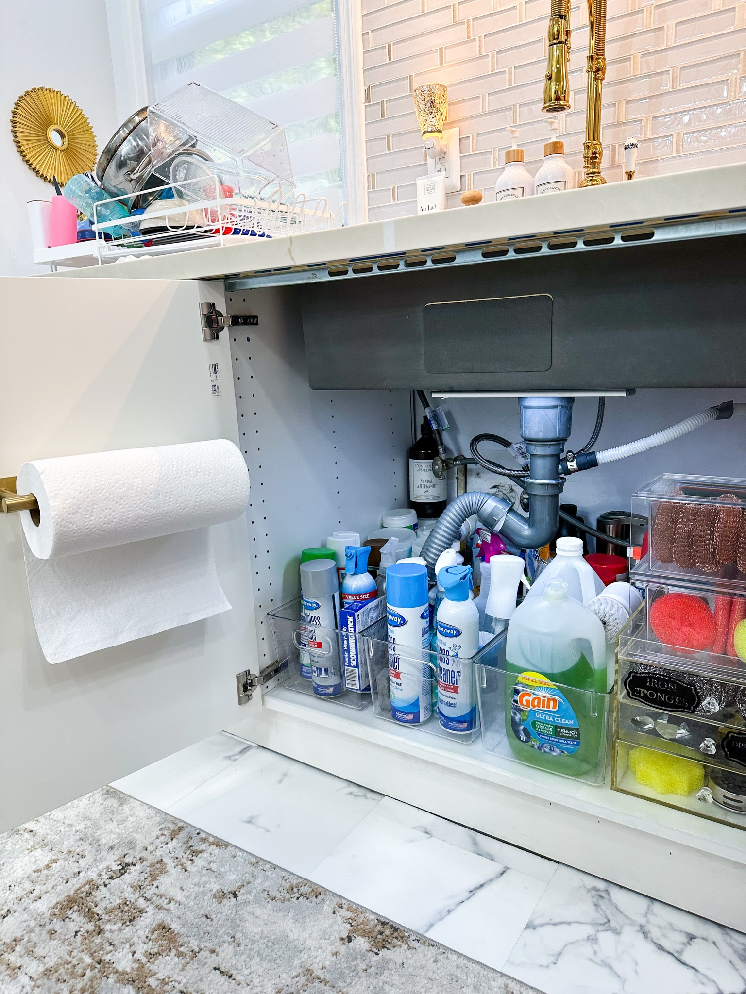 Paper towel discount holder under sink