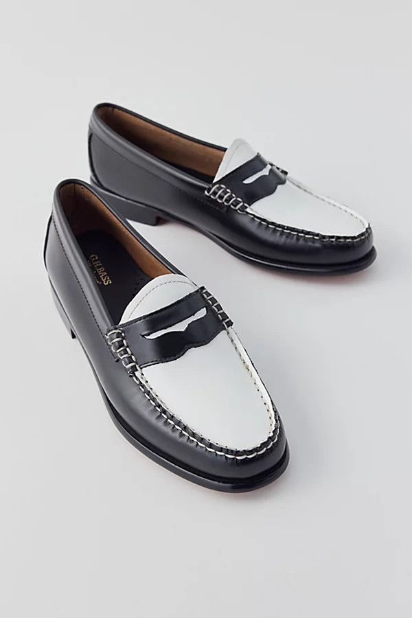 G. H.BASS Weejuns Whitney Loafer in Black/White, Women's at Urban Outfitters | Urban Outfitters (US and RoW)