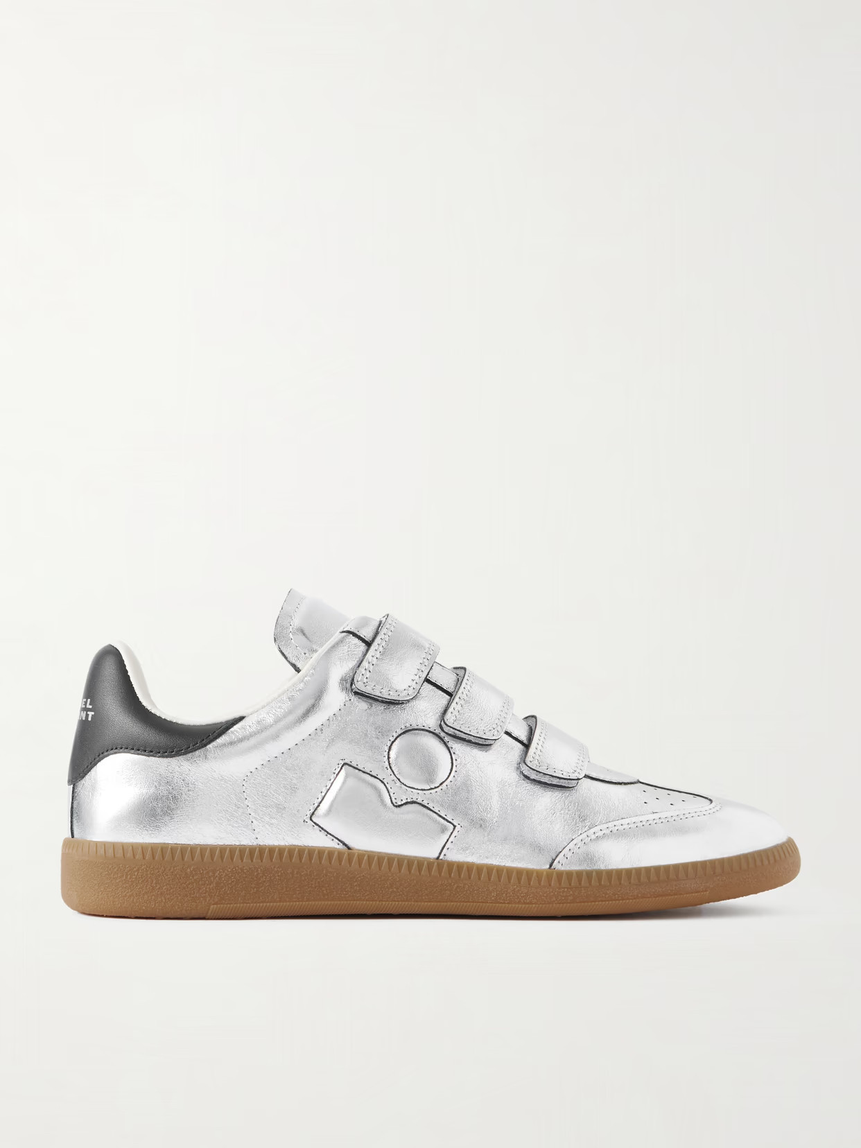 ISABEL MARANT - Beth Metallic Leather Sneakers - Silver | NET-A-PORTER (US)