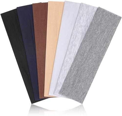 Headbands for Women Non Slip - 7PCS Fashion Sports Hair Bands for Women's Hair, Soft Cotton Cloth... | Amazon (US)