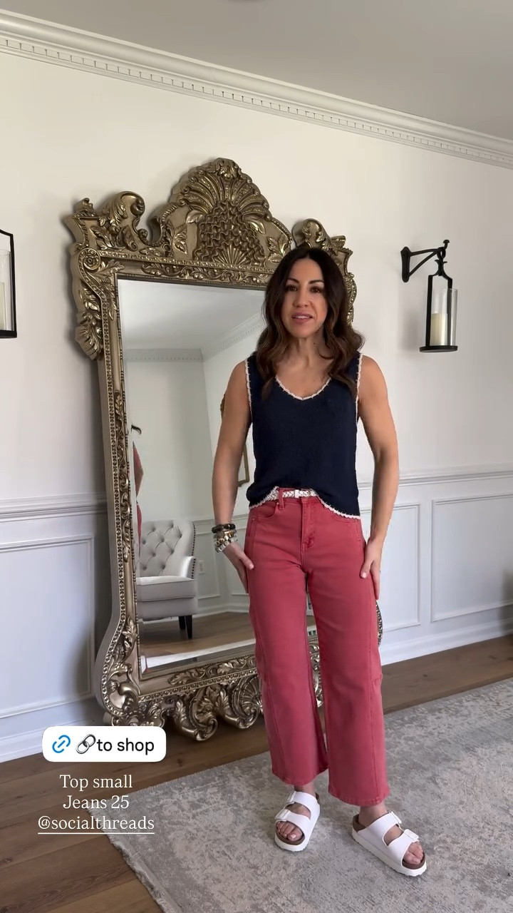 Jeans 25. Crochet tank small. Sandals TTS.



#LTKOver40 #LTKPetite