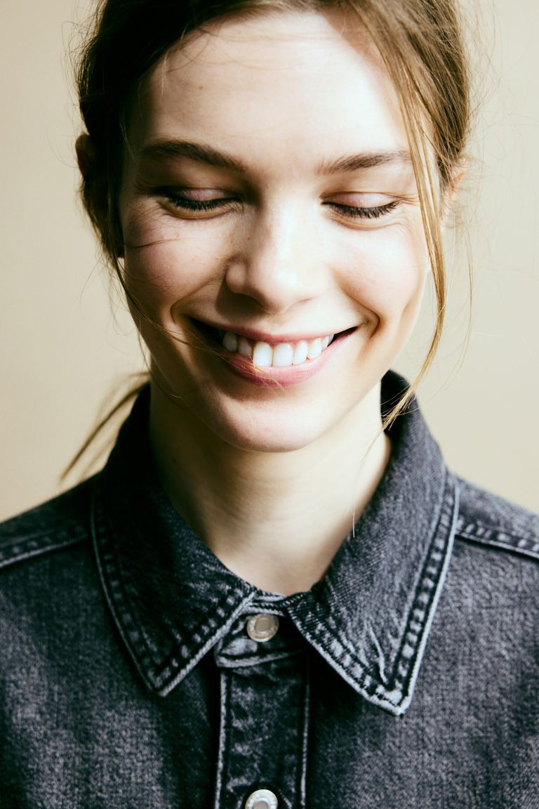 Feather Soft Denim Shirt - Denim gray - Ladies | H&M US | H&M (US + CA)