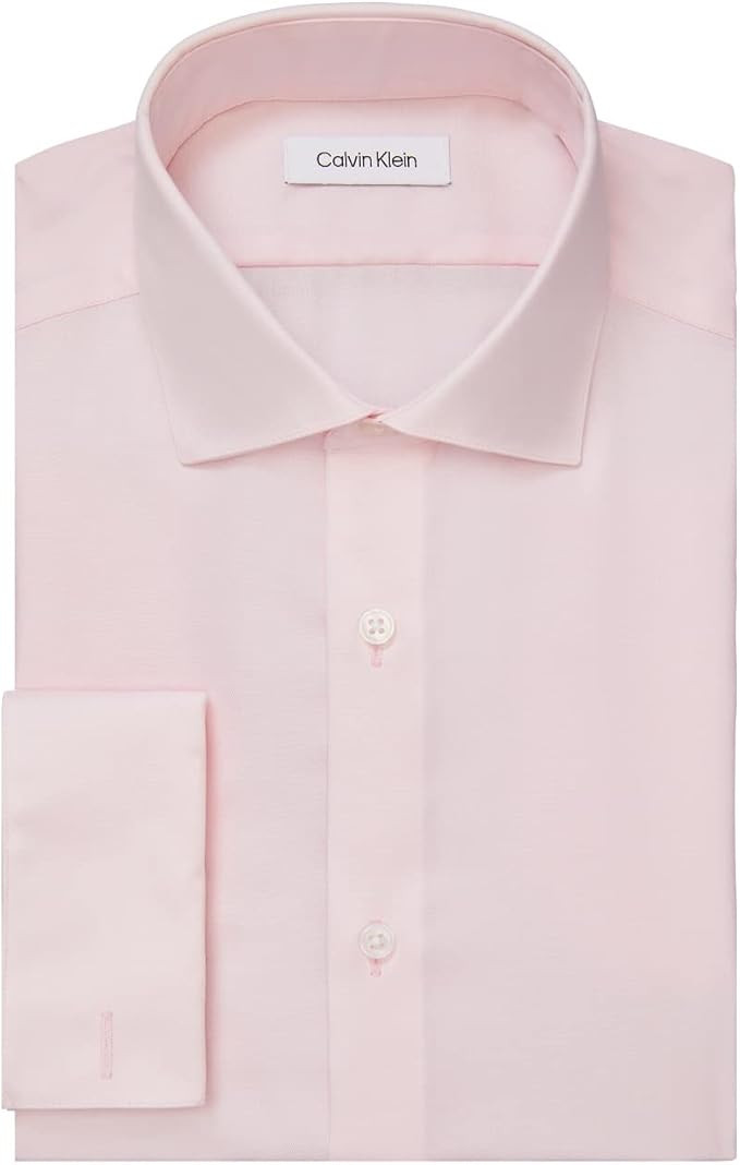 Calvin Klein Men's Dress Shirt Slim Fit Non Iron Solid French Cuff | Amazon (US)