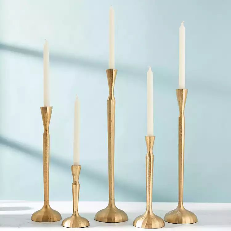 Gold Slim Taper Candle Holder, 16 in. | Kirkland's Home