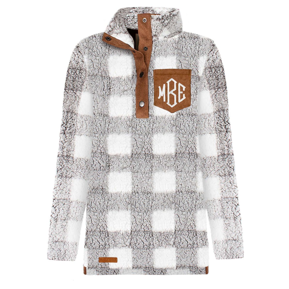 Monogrammed Vintage Sherpa Pullover | Marleylilly