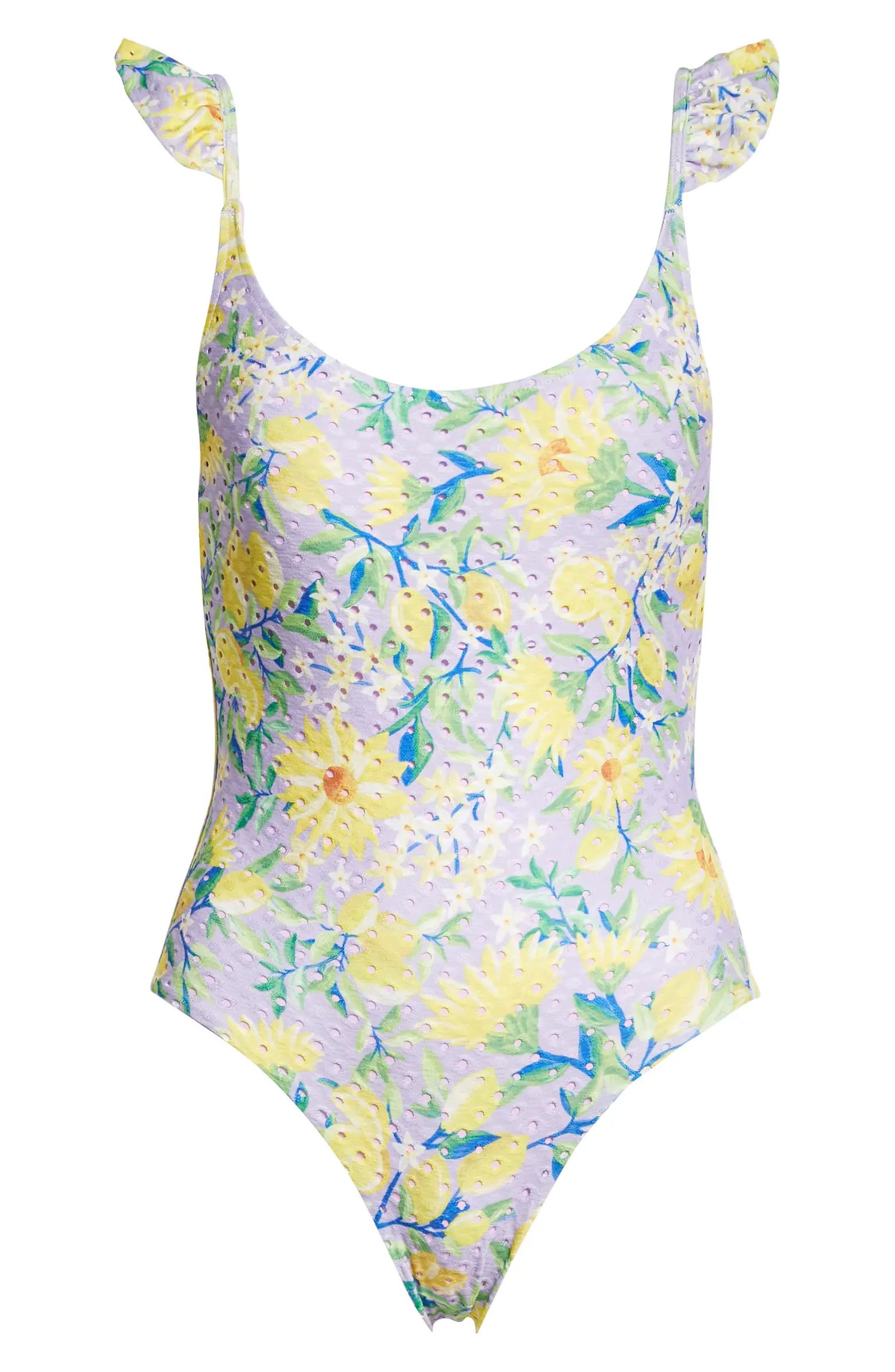 Lemon Dream Ruffle One-Piece Swimsuit | Nordstrom