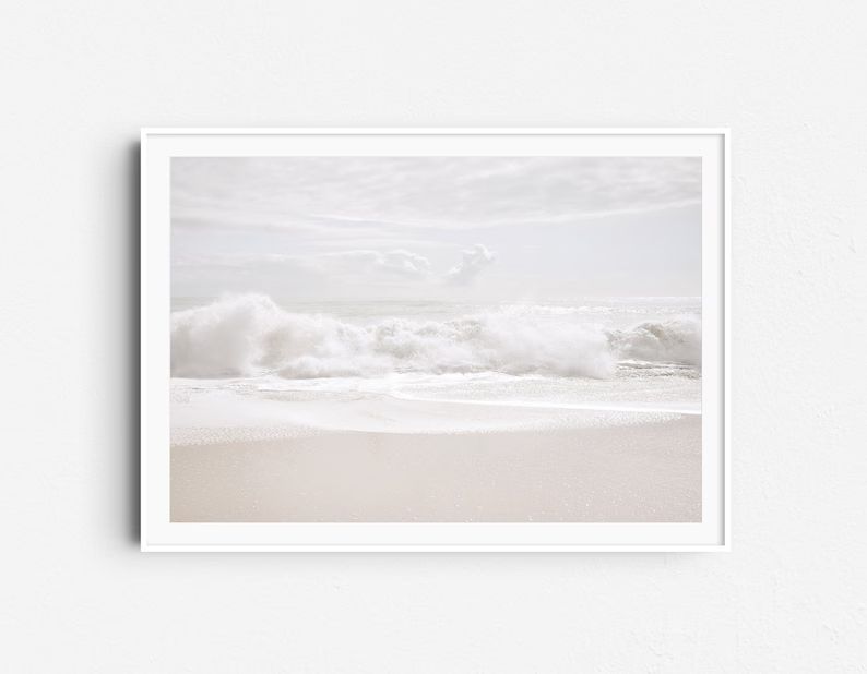 Neutral Beach Print,Ocean Waves Print,Beach Wall Art,Digital Print,Coastal Wall Art,Waves Print,P... | Etsy (US)