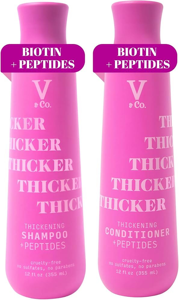 V&Co. Beauty Thickening Hair Shampoo & Conditioner Set (12 Oz. Each) with Peptide Technology, Bio... | Amazon (US)