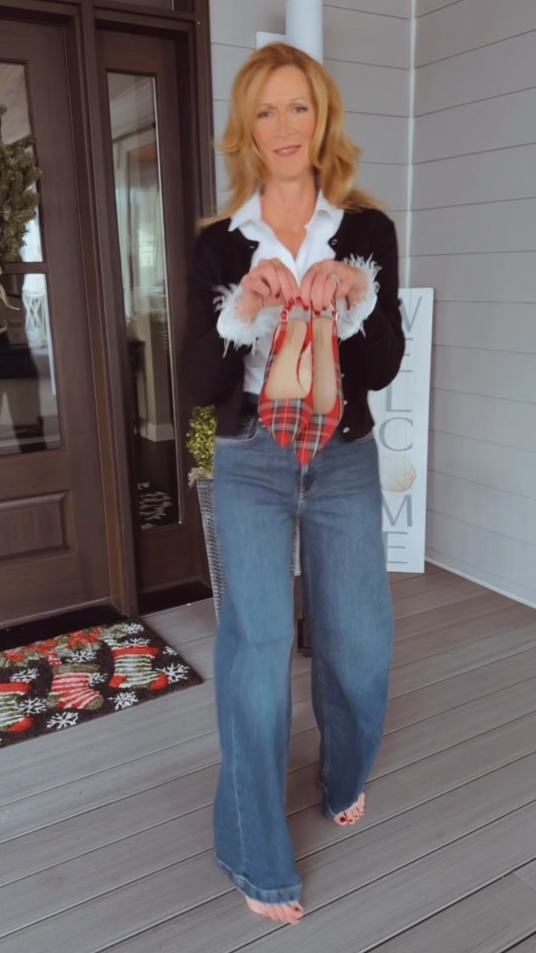 I am loving these high-rise, wide leg jeans. The best part, the price point. Super affordable. Dress them up or down depending on your mood. 

#LTKCyberWeek #LTKHoliday #LTKOver40