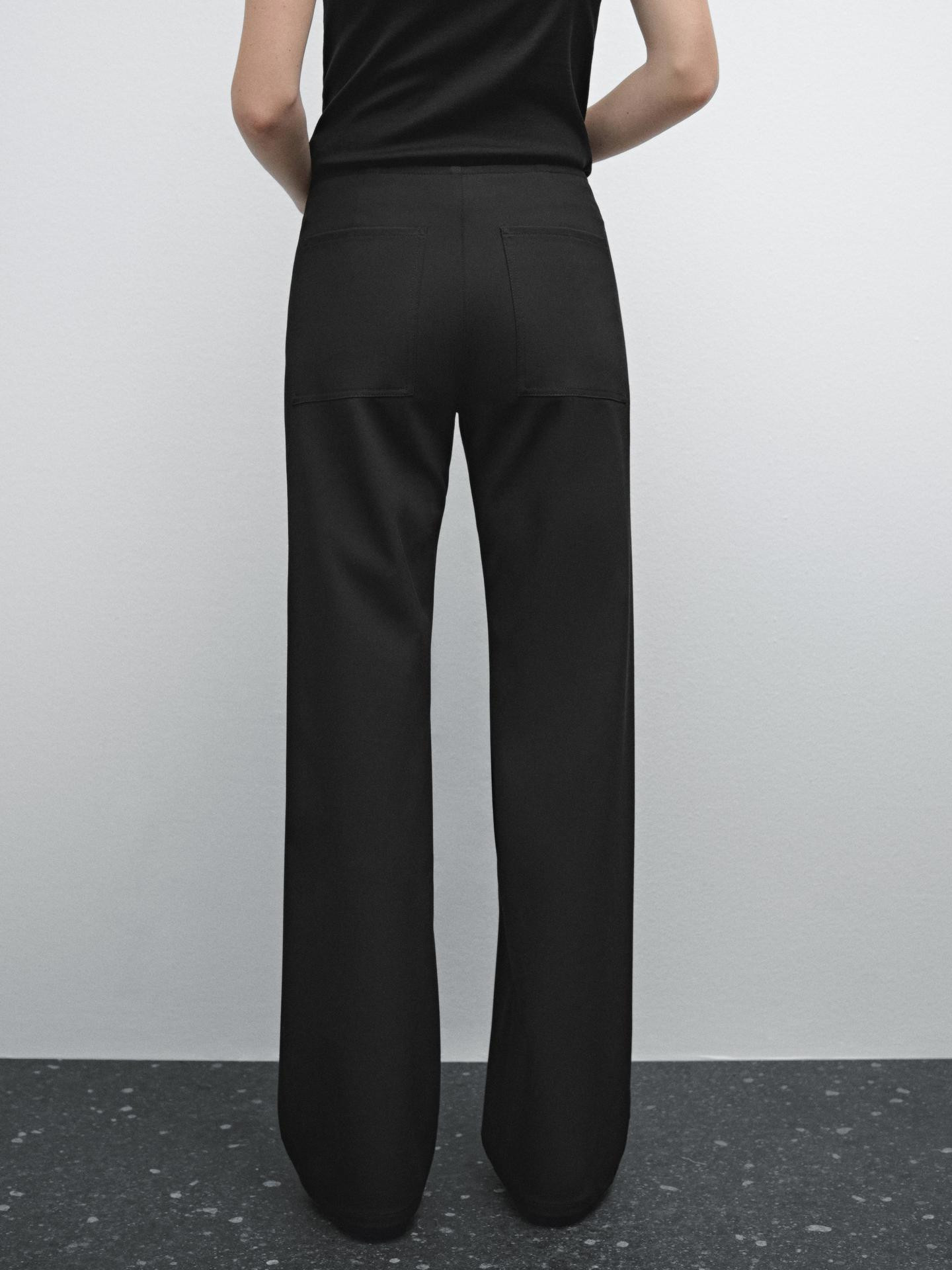 Straight-leg technical fabric trousers | Massimo Dutti UK