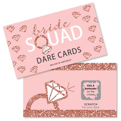 Big Dot of Happiness Bride Squad - Rose Gold Bridal Shower or Bachelorette Party Game Scratch Off... | Target
