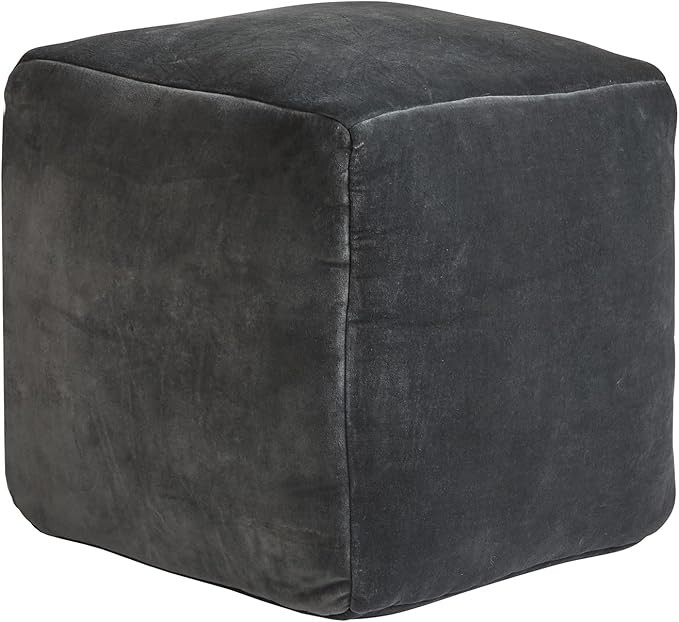 47th & Main Soft Velvet, Accent Pouf, Grey | Amazon (US)