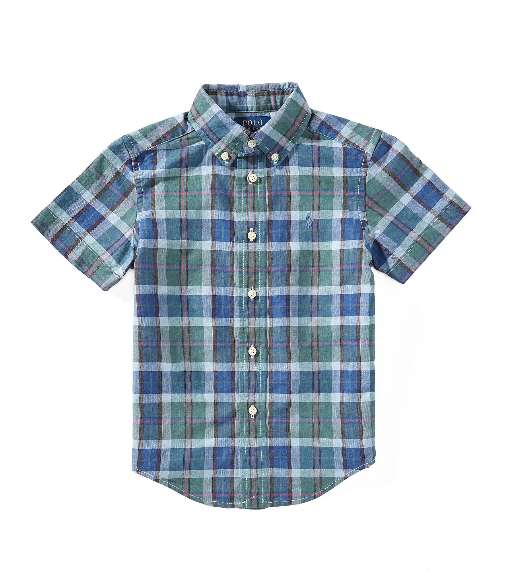Polo Ralph Lauren Little Boys Short-Sleeve Plaid Oxford Shirt | Dillard's | Dillard's