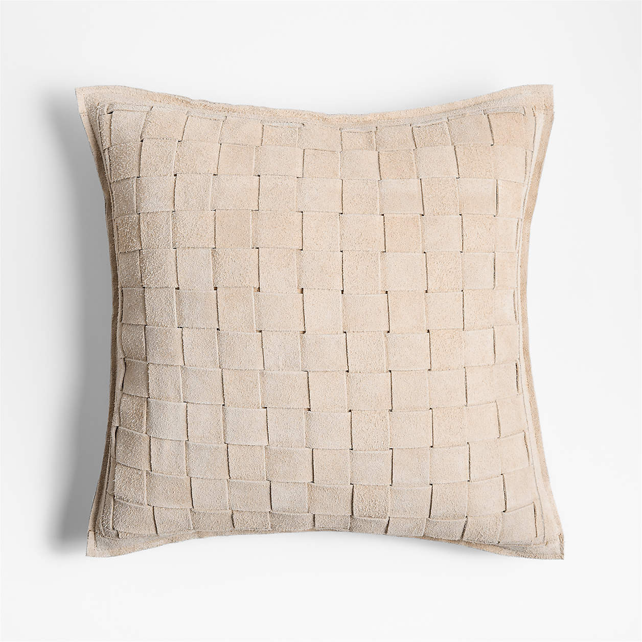 Hyde Woven Suede 20x20 Camel Tan Throw Pillow Cover + Reviews | Crate & Barrel | Crate & Barrel