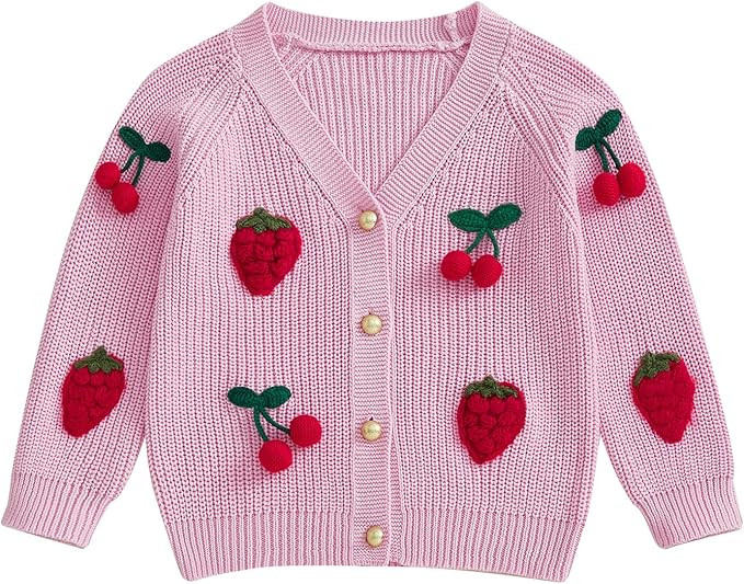 Toddler Baby Girl Clothes Knit Sweater Jacket Button Pullover Sweatshirt Long Sleeve Coat Warm Fa... | Amazon (US)
