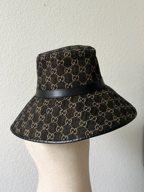 Authenticity GuaranteeGucci GG NEW WITH TAG Denim Wide Bucket Hat Small | eBay US
