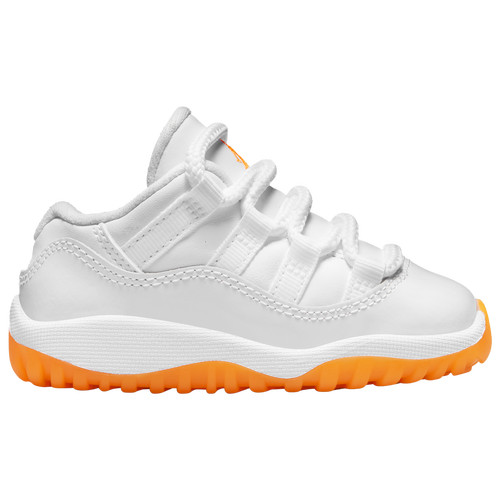 Jordan Retro 11 Low - Girls' Toddler Basketball Shoes - White / Citrus / White, Size 6.0 | Eastbay