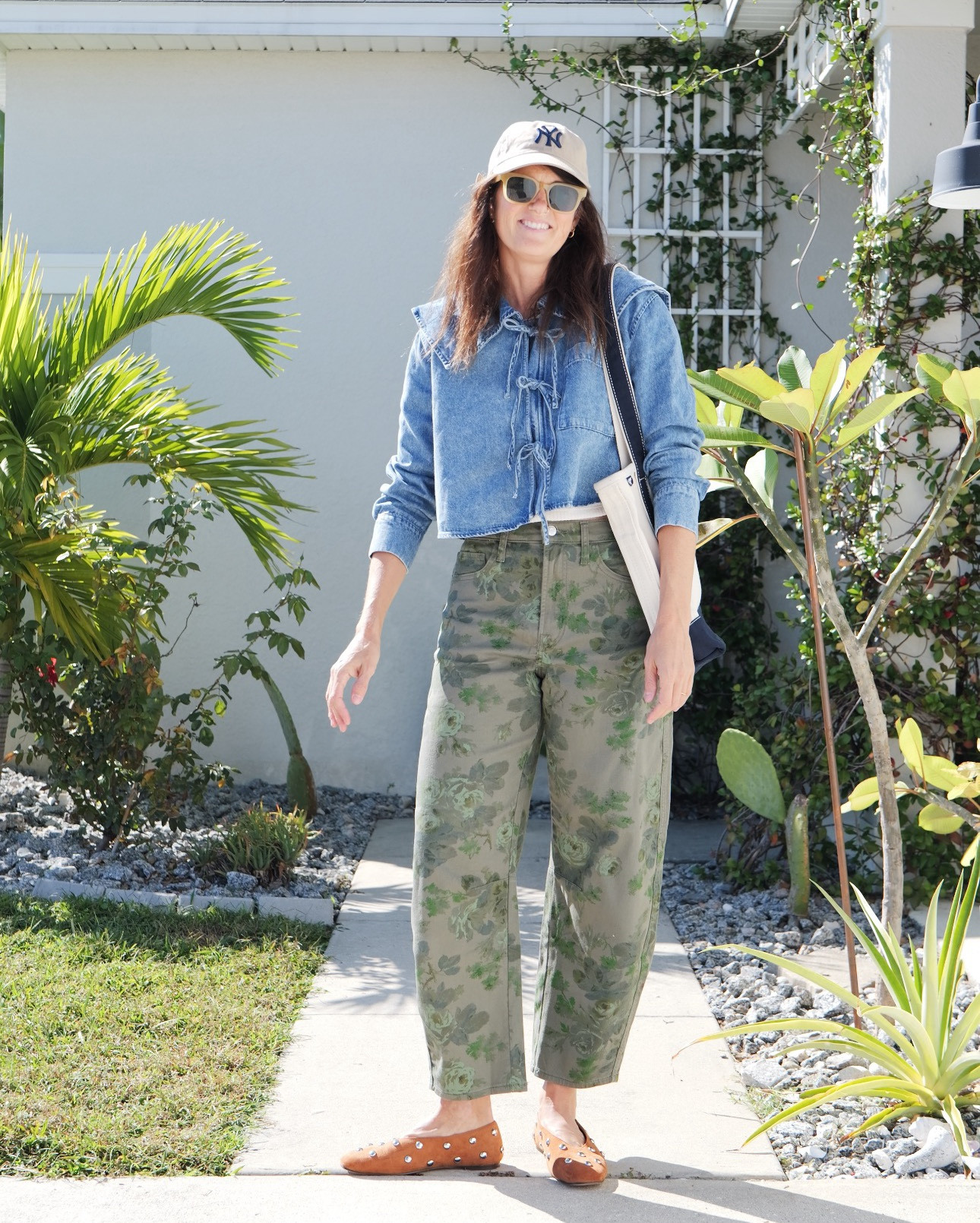 Floral high rise barrel: 27
Future collective denim shirt: medium
Studded flats 
NY hat 
Lands end bag 

#LTKootd #LTKgrwm #LTKmomlife