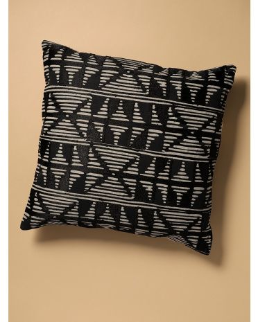 Made In India 20x20 Abstract Embroidered Pillow | HomeGoods