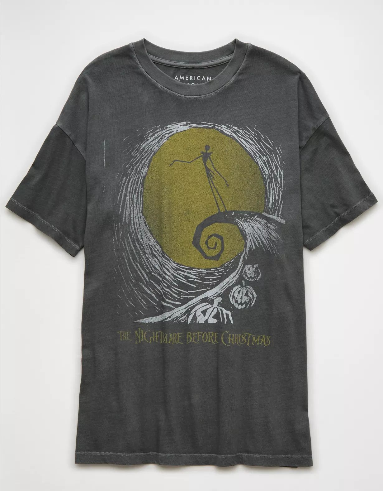 AE Oversized Nightmare Before Christmas Graphic T-Shirt | American Eagle Outfitters (US & CA)