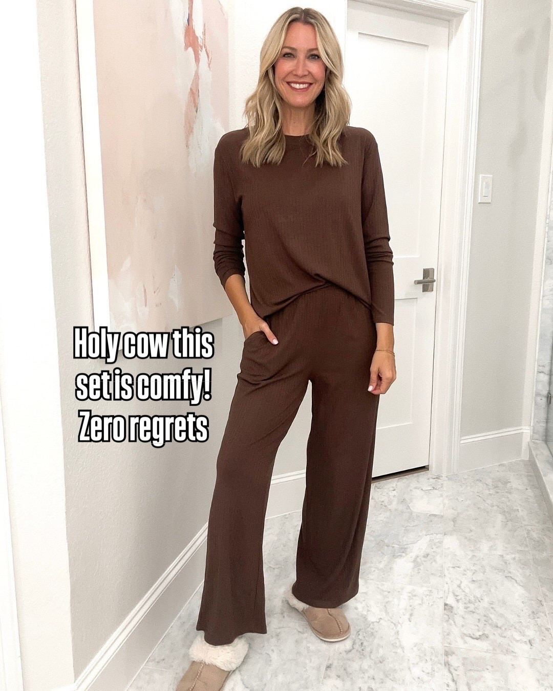 THE comfiest travel set. Can be worn as lounge wear as well
Size small, soft waist. Great length for my tall girlfriends


#LTKTall #LTKTravel #LTKFindsUnder100