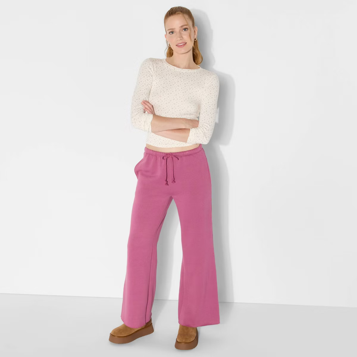 Women's Mid-Rise Wide Leg Sweatpants - Wild Fable™ | Target