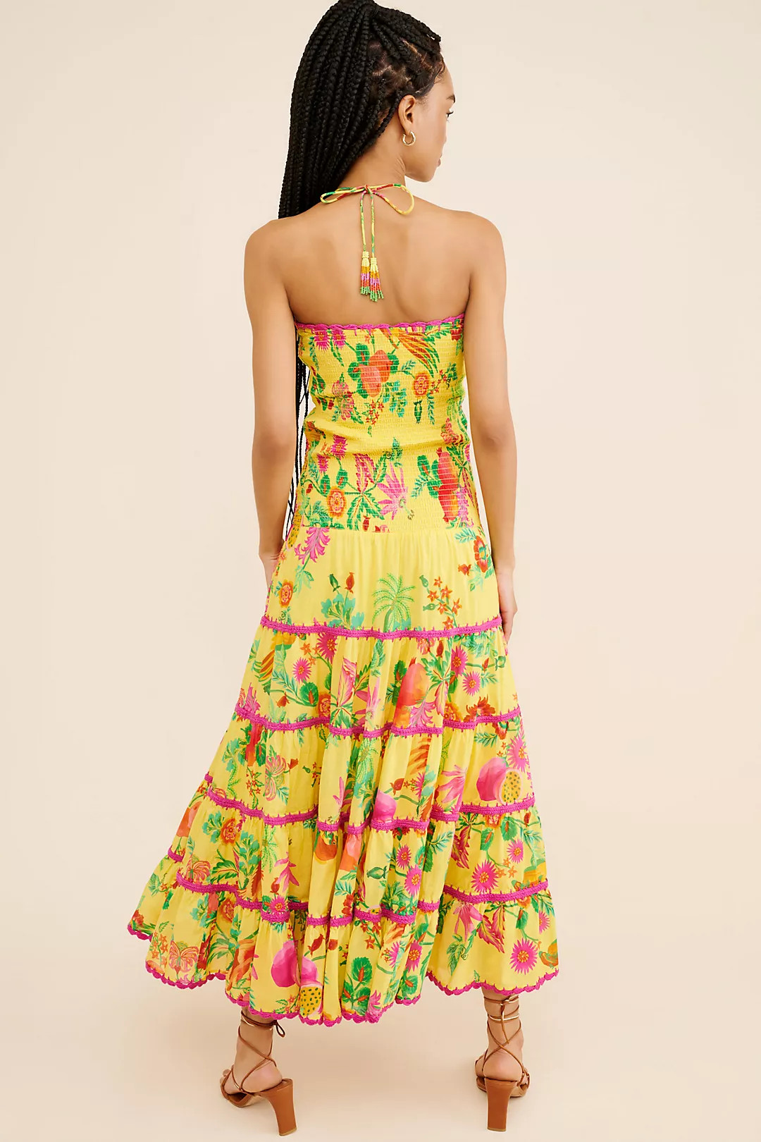 FARM Rio Delicate Fruit Garden Halter Maxi Dress | Anthropologie (US)