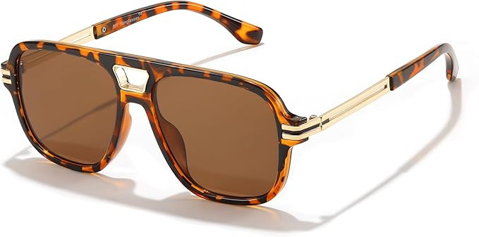 FEISEDY Retro Aviator Sunglasses for Women Men Vintage Trendy Oversized Square Shades UV400 B0106 | Amazon (US)