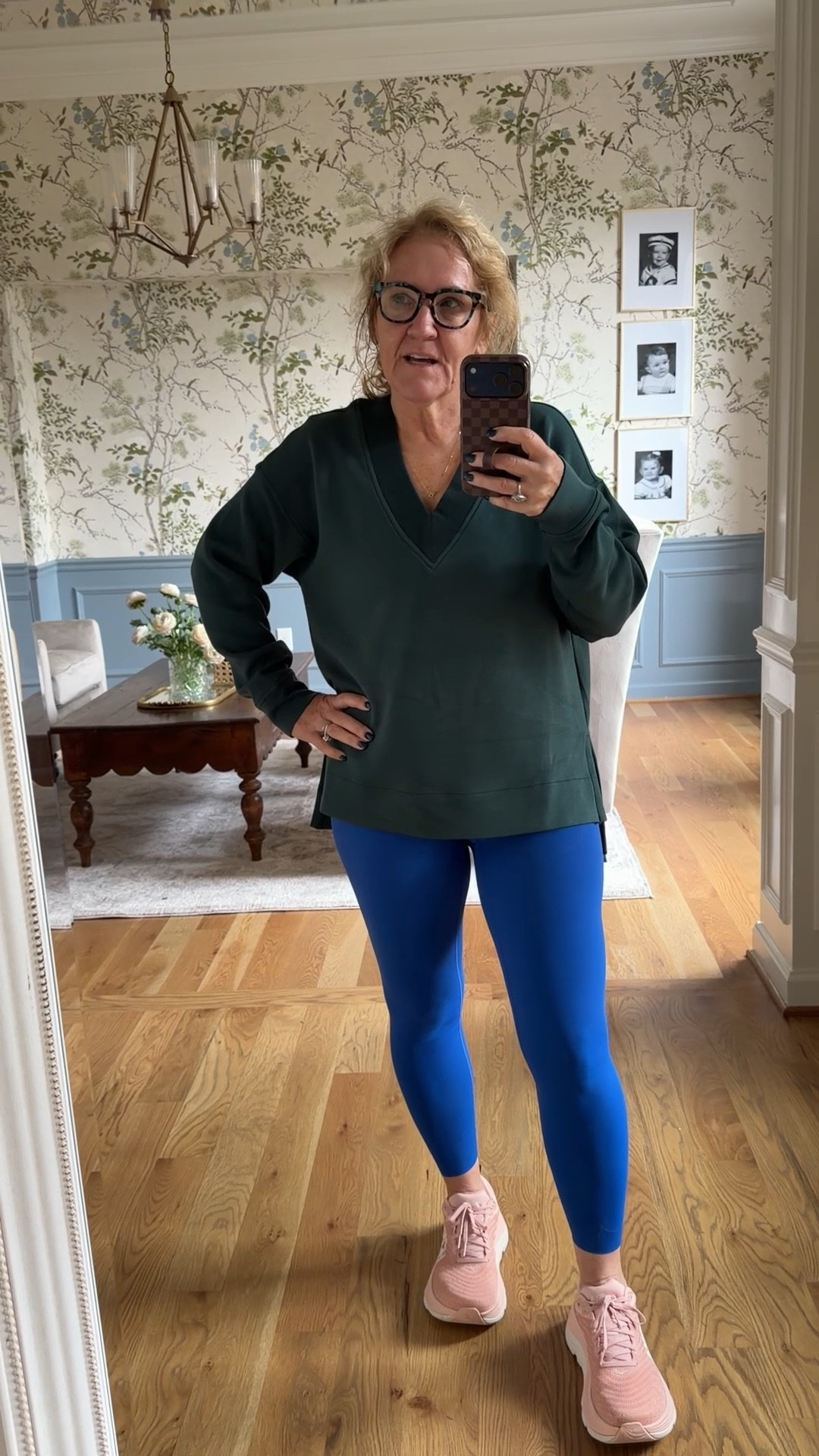 Post run home getting a few things done 
Spanx brushed tunic. Also comes in a 1/2 zip tunic. The green is pretty. Size medium 
Spanx booty boost leggings size medium this color is not available, but there are some colors that are on sale.
Tried out my new running shoes. You don’t often find Hokas  20% off, but these are hurry.

#LTKmorningroutine #LTKfitnessgoals #LTKOver40