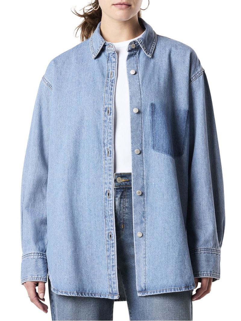 Levi Strauss Signature Women's Vintage Relaxed Denim Shirt | Walmart (US)