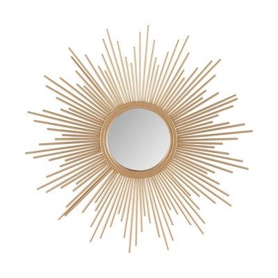 Dia Fiore Sunburst Round Decorative Wall Mirror Gold | Target