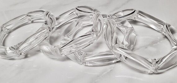 Clear Bracelet Curved Tube Bangle Beads  Acrylic Lucite | Etsy | Etsy (US)