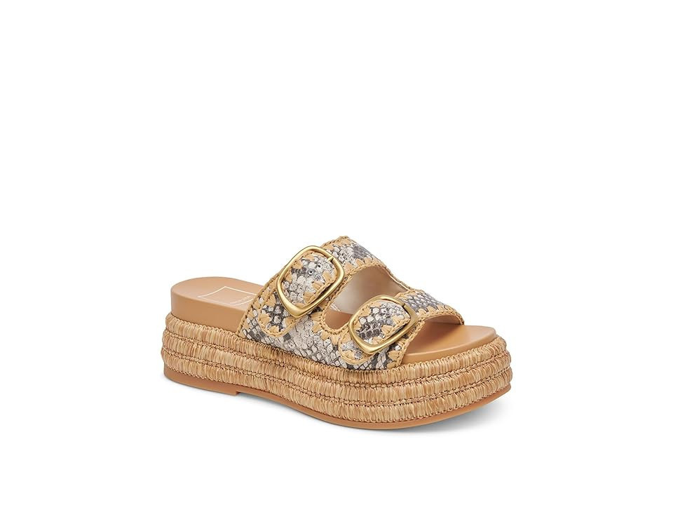 Dolce Vita Wanika Women's Sandals Black/White Embossed Leather : 7.5 M | Zappos