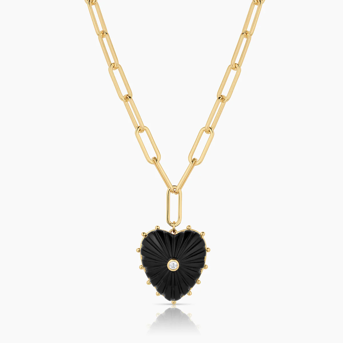Malene Onyx Heart Necklace | THATCH