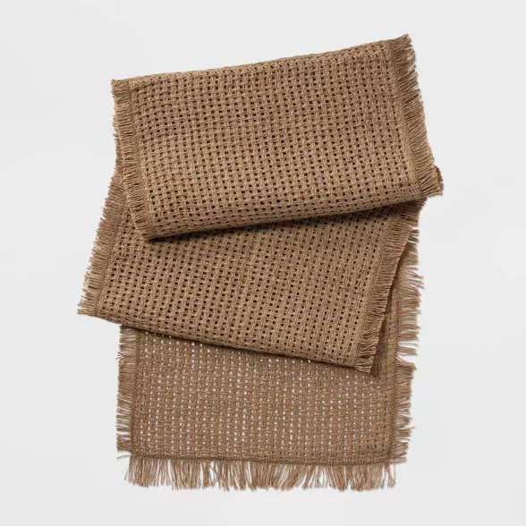 20"x90" Oversized Woven Table Runner Natural - Threshold™ | Target